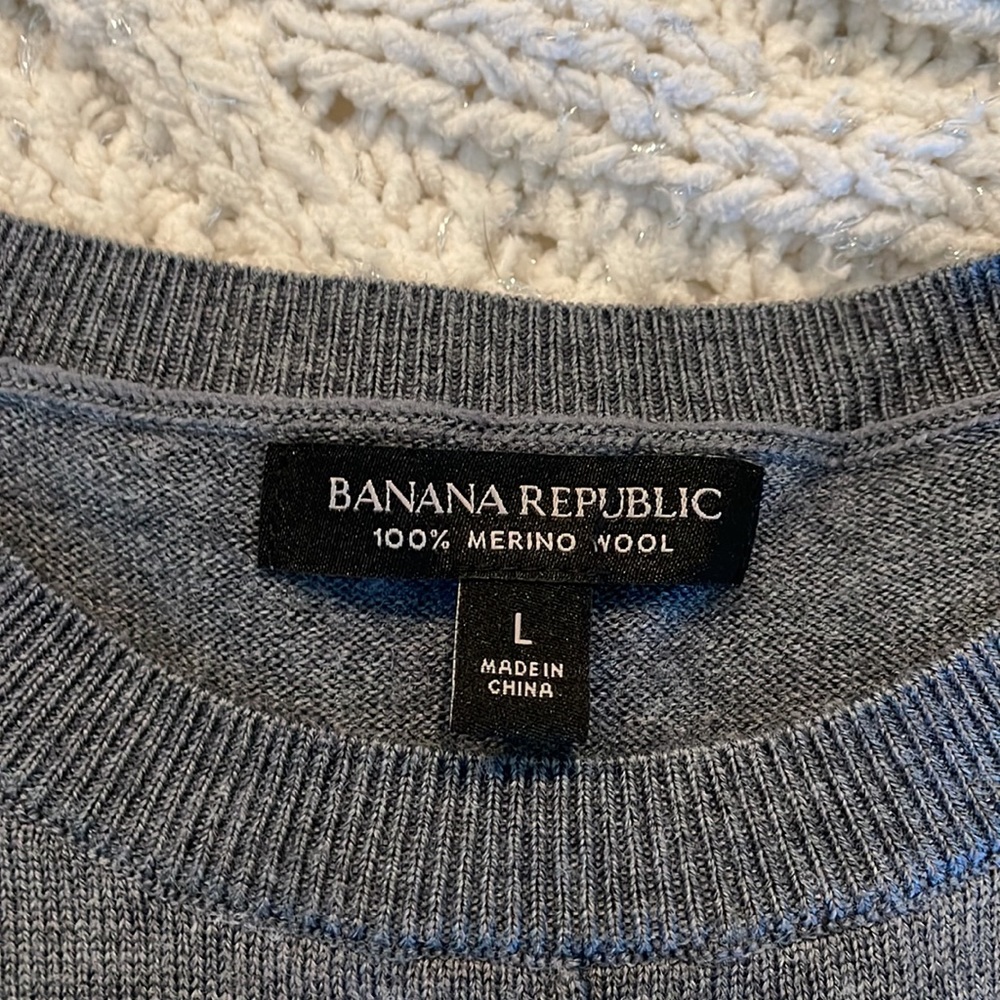 Banana Republic Merino Wool Crewneck Sweater Size L - Picture 9 of 10